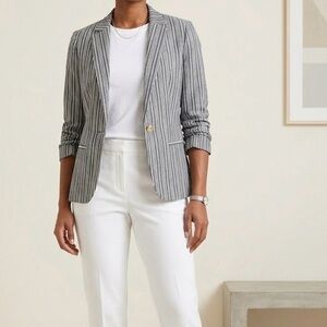 NYCC Women's heather Blue and White Pinstripe Blazer